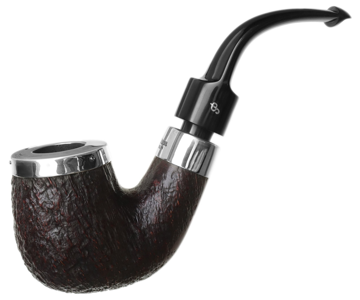 House Pipe Sandblasted Silver Cap Bent P-Lip