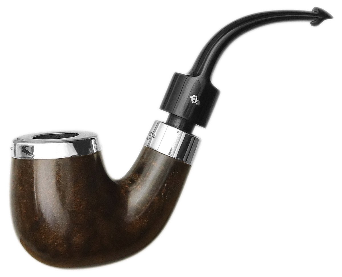 House Pipe Oak Silver Cap Bent P-Lip (9mm)