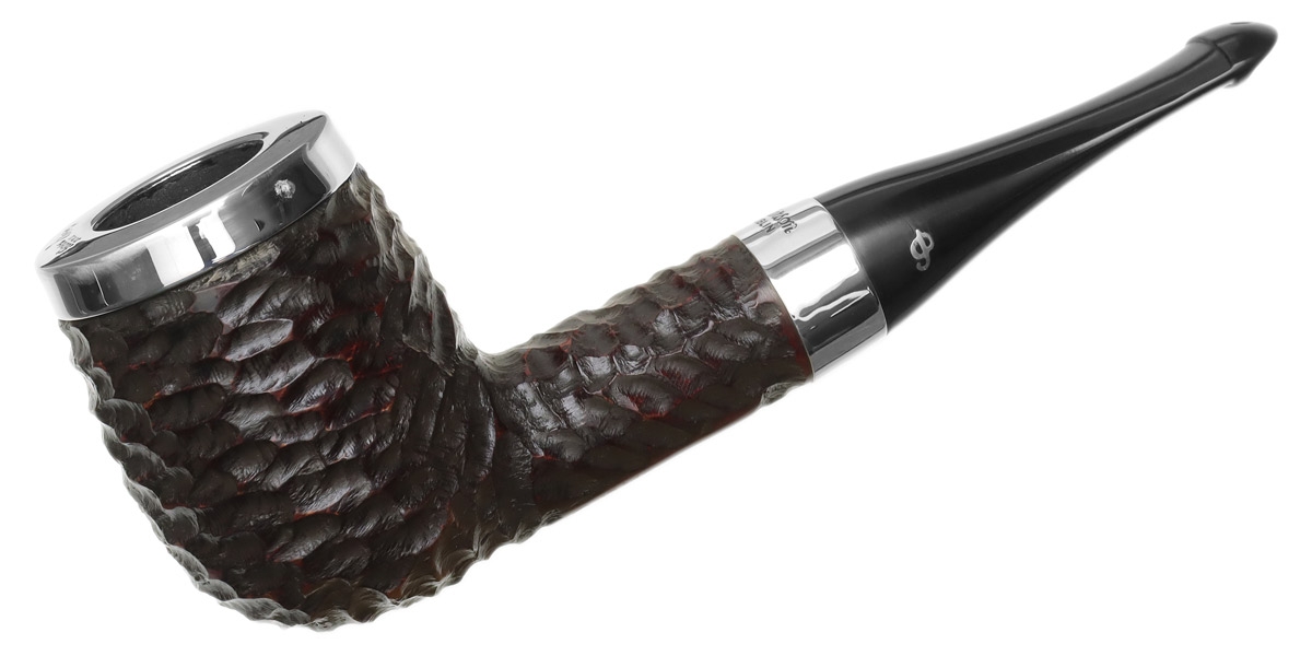 House Pipe Rusticated Silver Cap Billiard P-Lip