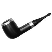 Peterson House Pipe Ebony Silver Cap Billiard P-Lip