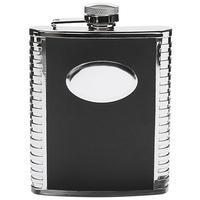 Peterson Flask Black Engine Turned (6oz)